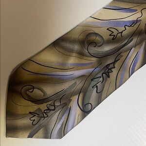 J. Garcia Champagne and Gray Swirling Pattern Tie